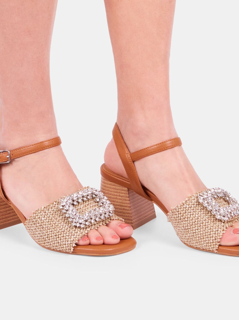 Sandales avec talon 6 cm BATA Beige - Kiabi