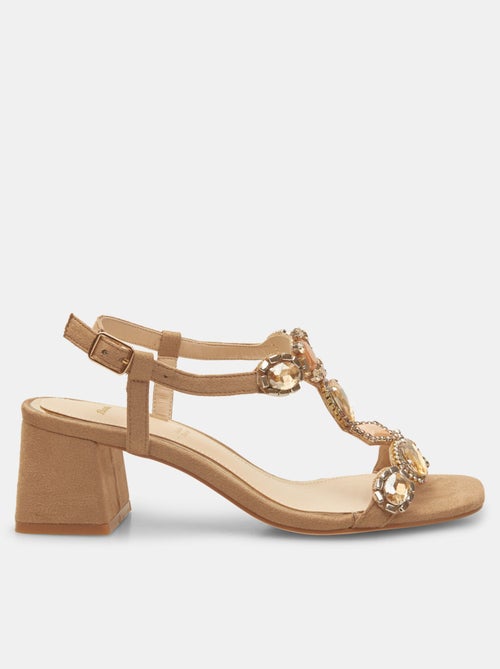 Sandales avec talon carré et application bijou BATA - Kiabi