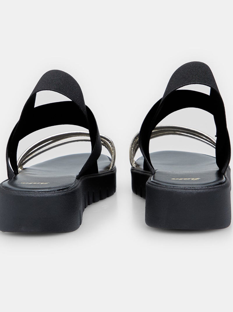 Sandales avec talon compensé de 3,5 cm BATA Noir - Kiabi