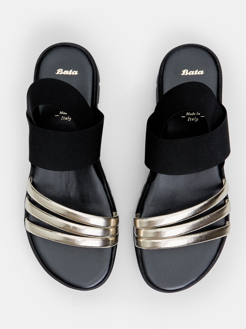 Sandales avec talon compensé de 3,5 cm BATA Noir - Kiabi
