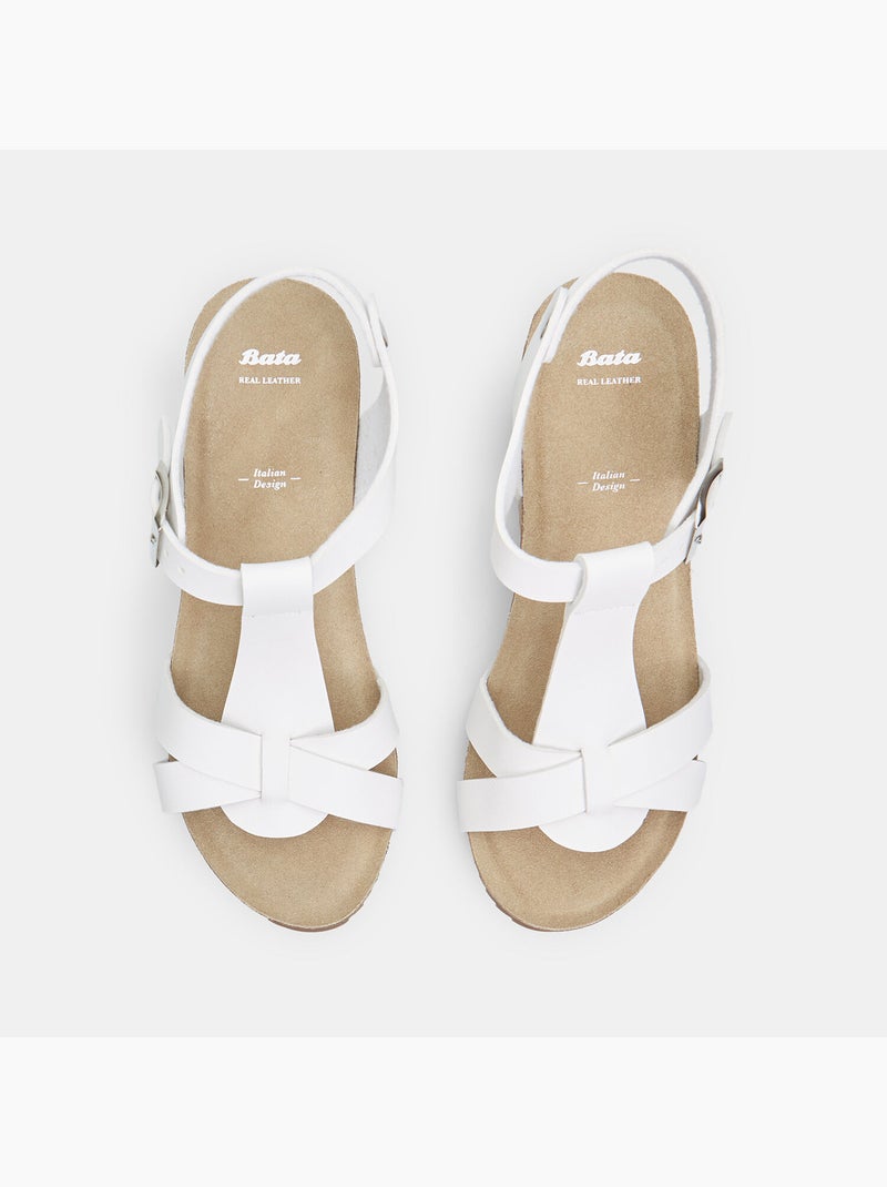 Sandales avec talon compensé de 6 cm BATA Blanc - Kiabi