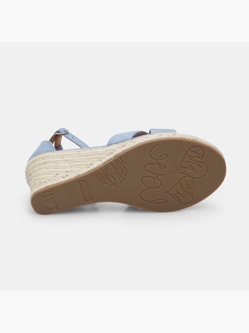 Sandales avec talon compensé de 9 cm BATA Bleu - Kiabi