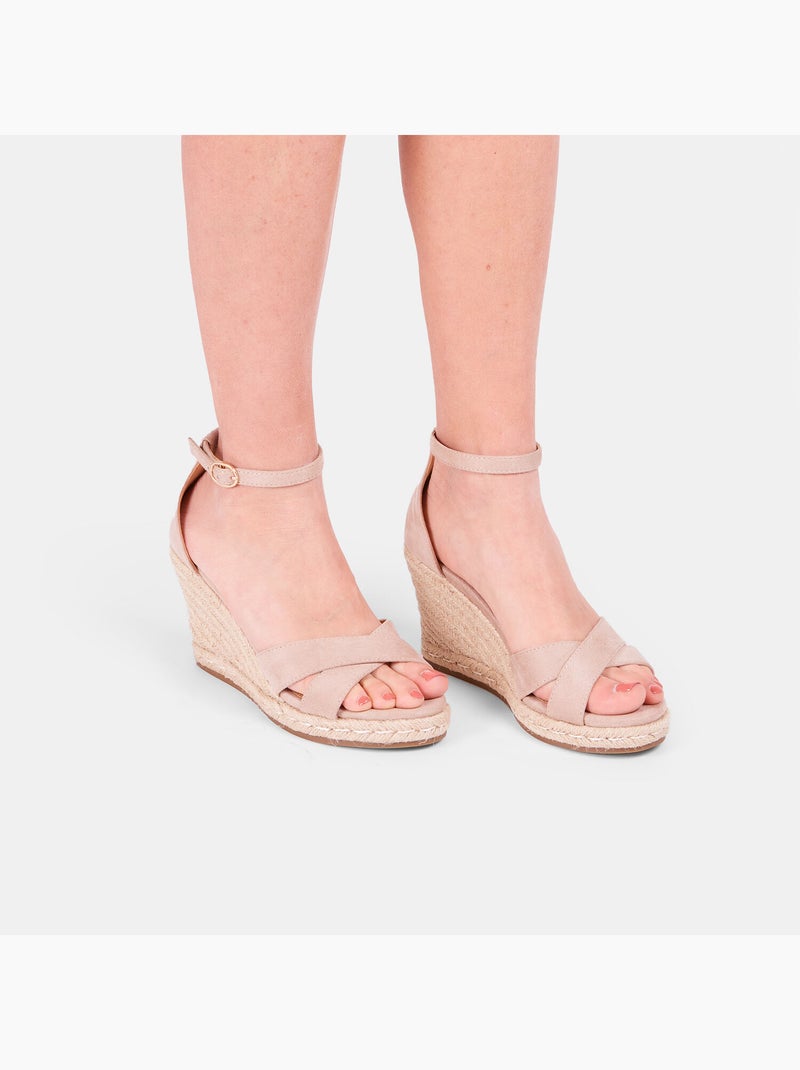 Sandales avec talon compensé de 9 cm BATA Taupe - Kiabi