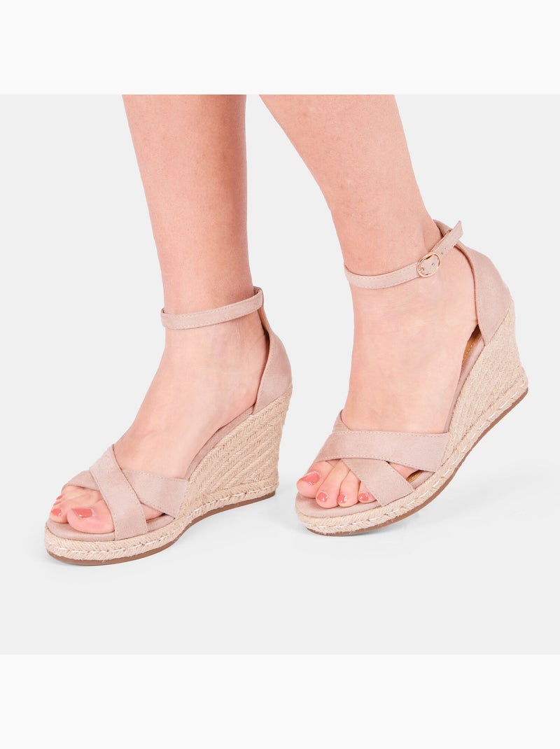 Sandales avec talon compensé de 9 cm BATA Taupe - Kiabi