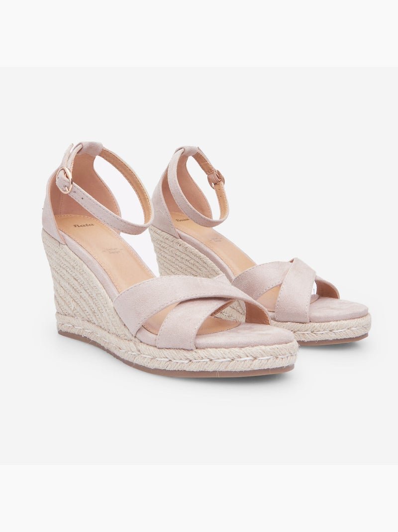 Sandales avec talon compensé de 9 cm BATA Taupe - Kiabi