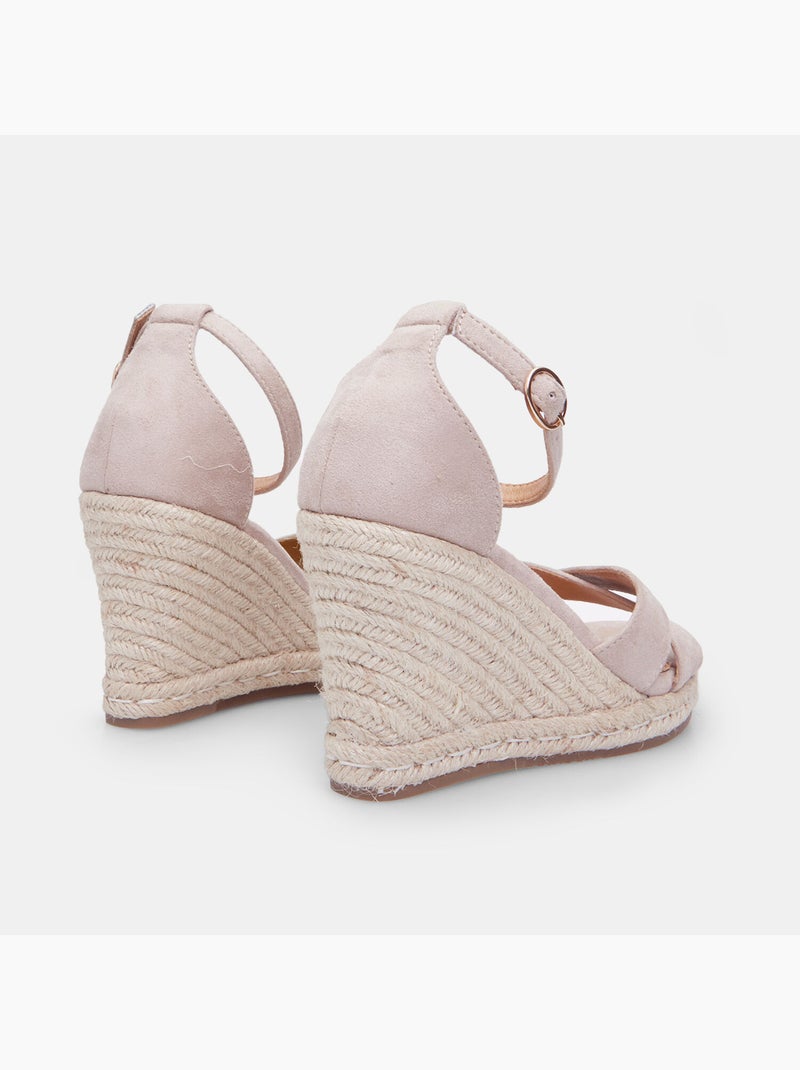 Sandales avec talon compensé de 9 cm BATA Taupe - Kiabi