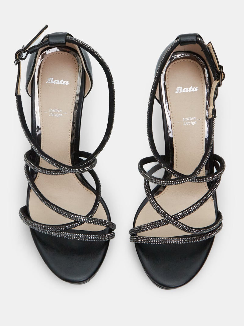 Sandales avec talon de 11 cm BATA Noir - Kiabi
