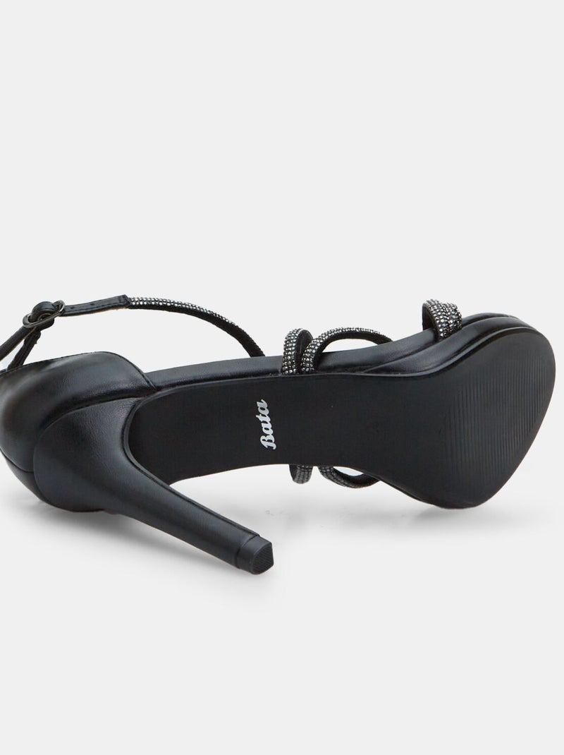 Sandales avec talon de 11 cm BATA Noir - Kiabi