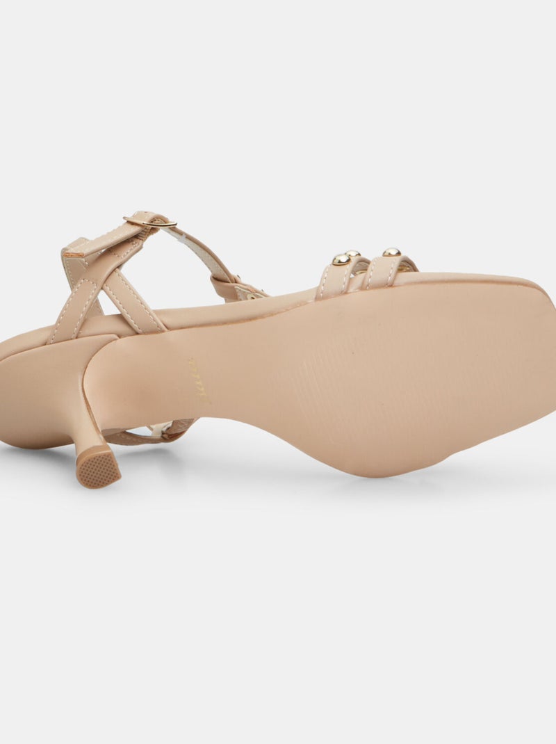 Sandales avec talon de 6 cm BATA Beige - Kiabi