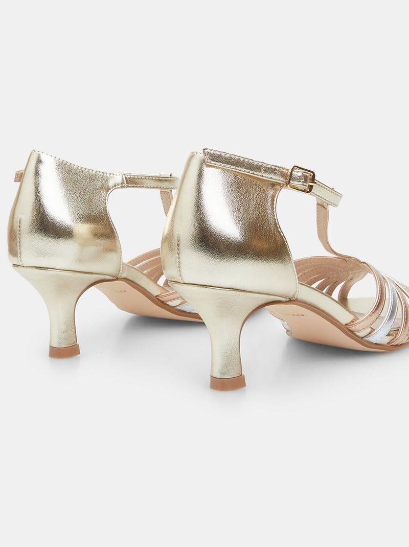 Sandales avec talon de 6 cm bata Doré/or - Kiabi