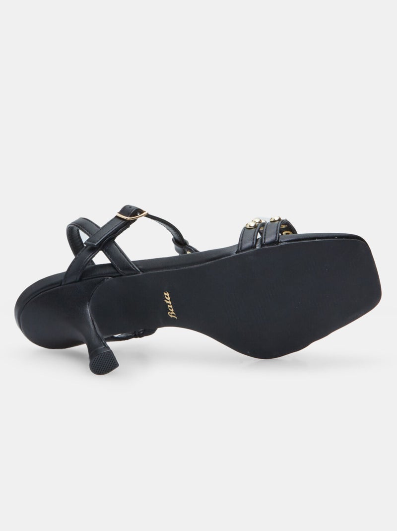 Sandales avec talon de 6 cm BATA Noir - Kiabi