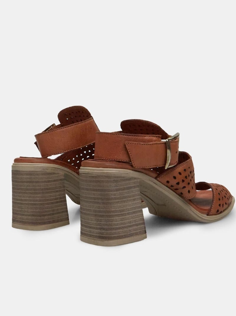 Sandales avec talon de 7 cm BATA Marron - Kiabi