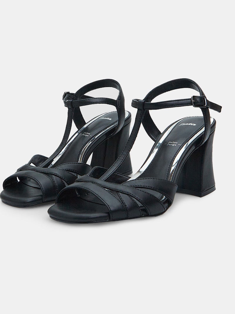 Sandales avec talon de 7,5 cm BATA Noir - Kiabi