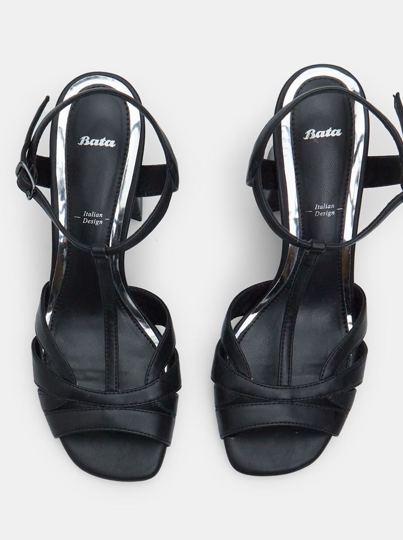 Sandales avec talon de 7,5 cm BATA Noir - Kiabi