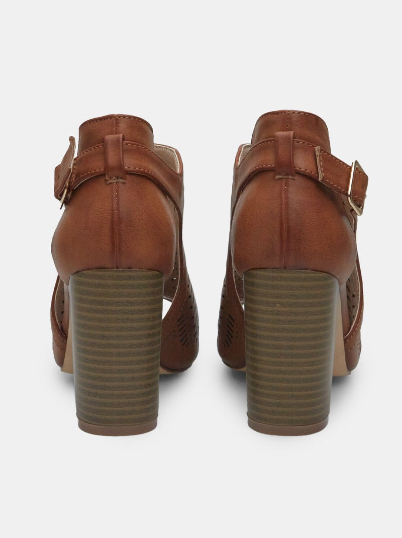 Sandales avec talon de 8,5 cm et plateforme de 1 cm BATA Bronze - Kiabi