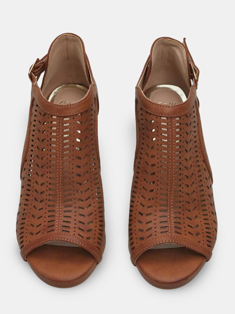 Sandales avec talon de 8,5 cm et plateforme de 1 cm BATA Bronze - Kiabi