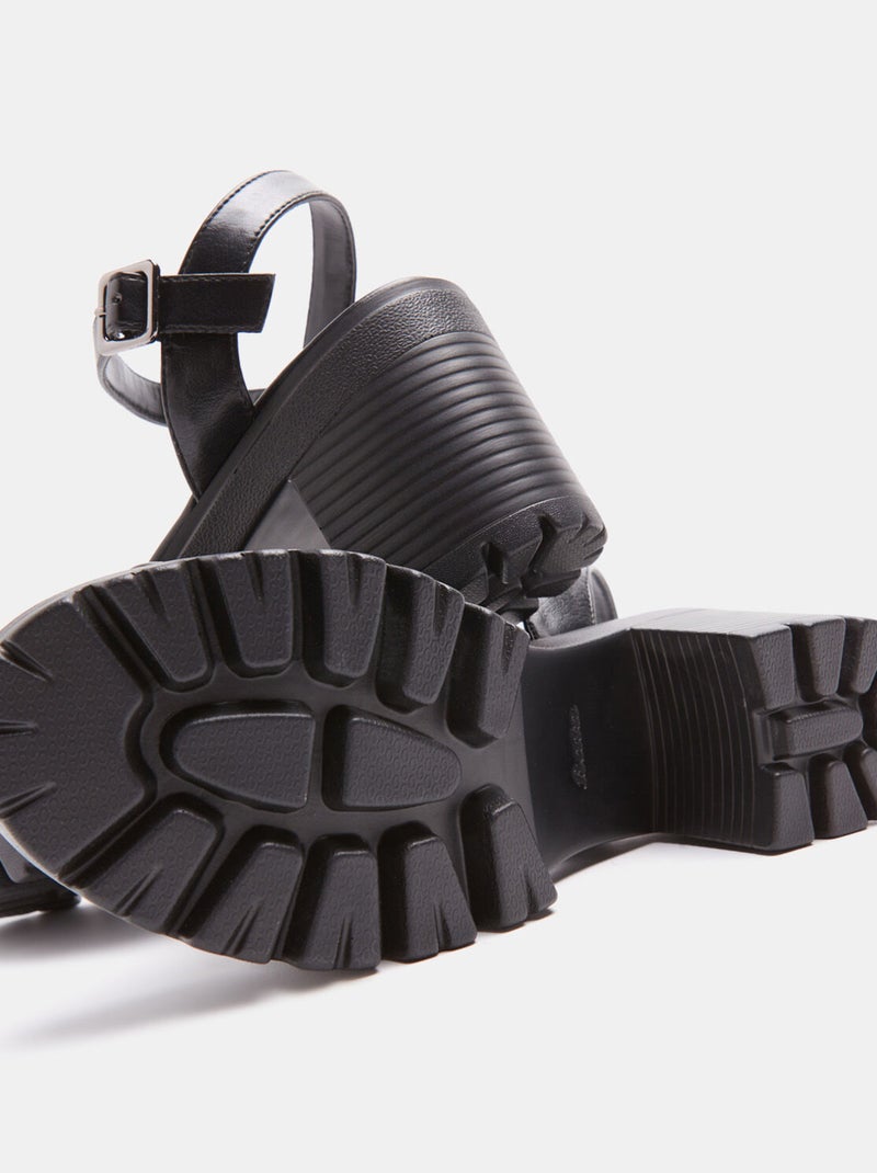 Sandales avec talon épais BATA Noir - Kiabi