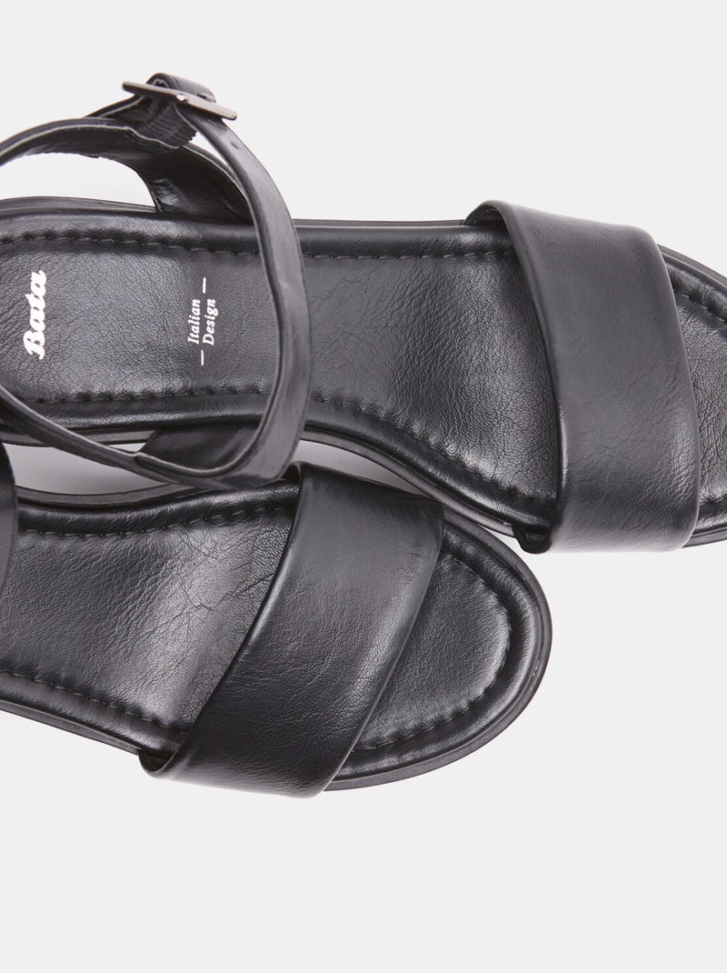 Sandales avec talon épais BATA Noir - Kiabi