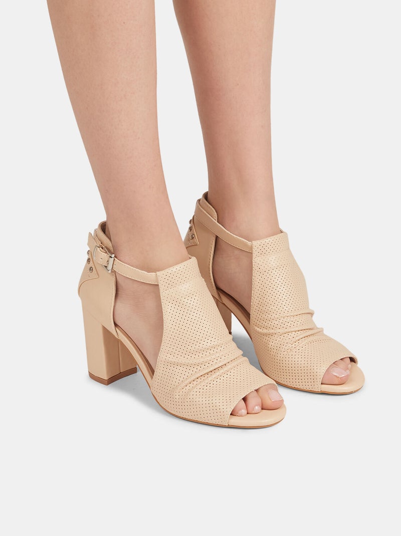 Sandales avec talon et bride BATA Beige - Kiabi
