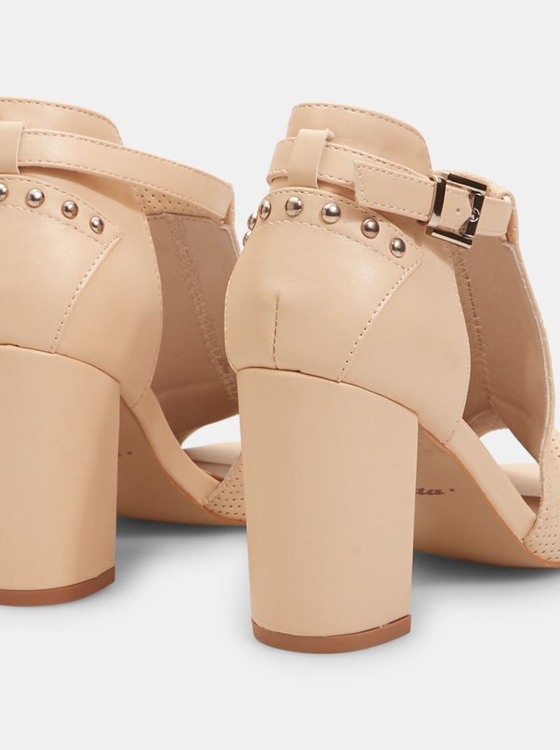 Sandales avec talon et bride BATA Beige - Kiabi