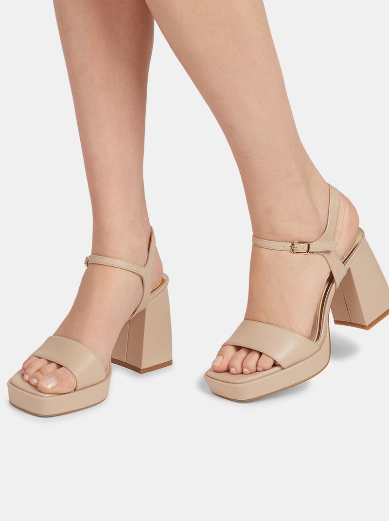 Sandales avec talon et bride BATA Rose - Kiabi