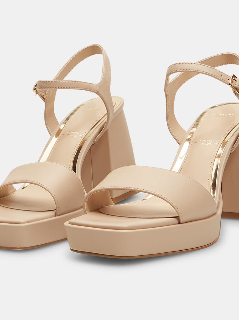 Sandales avec talon et bride BATA Rose - Kiabi