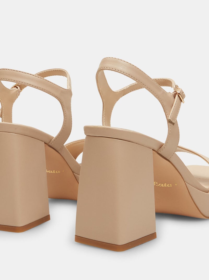 Sandales avec talon et bride BATA Rose - Kiabi