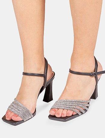 Sandales avec talon et strass BATA