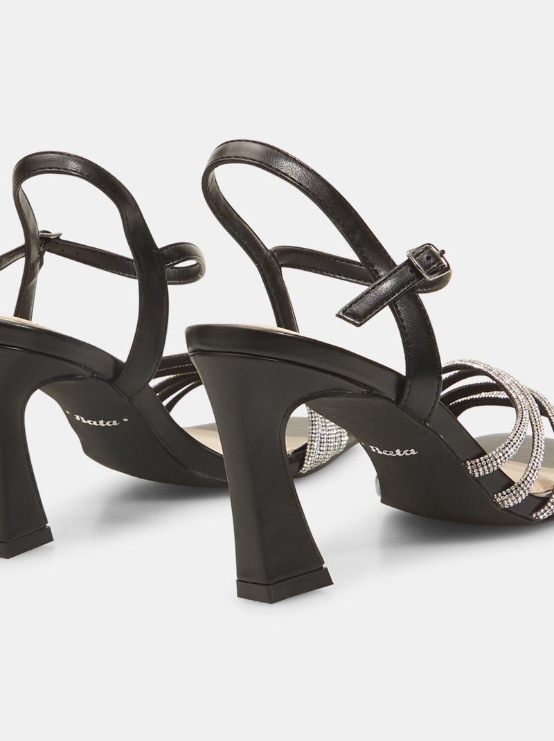 Sandales avec talon et strass BATA Noir - Kiabi