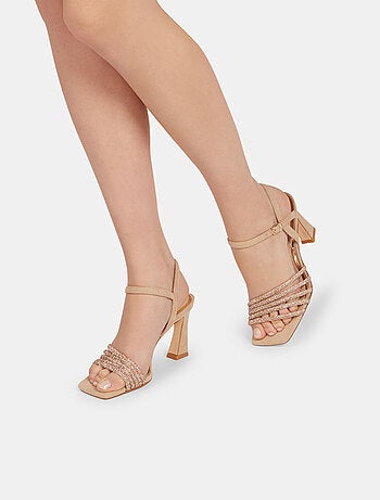 Sandales avec talon et strass BATA