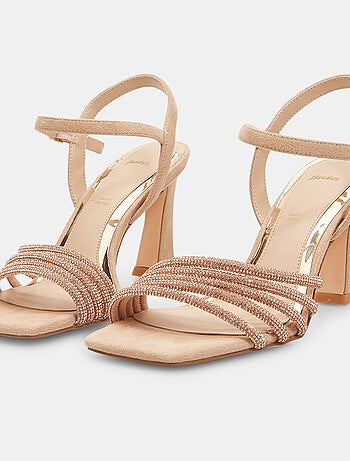 Sandales avec talon et strass BATA
