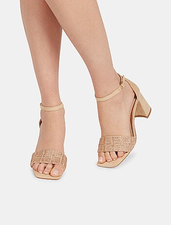 Sandales avec talon et strass BATA