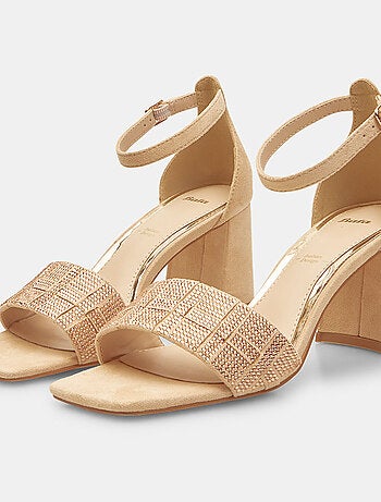 Sandales avec talon et strass BATA