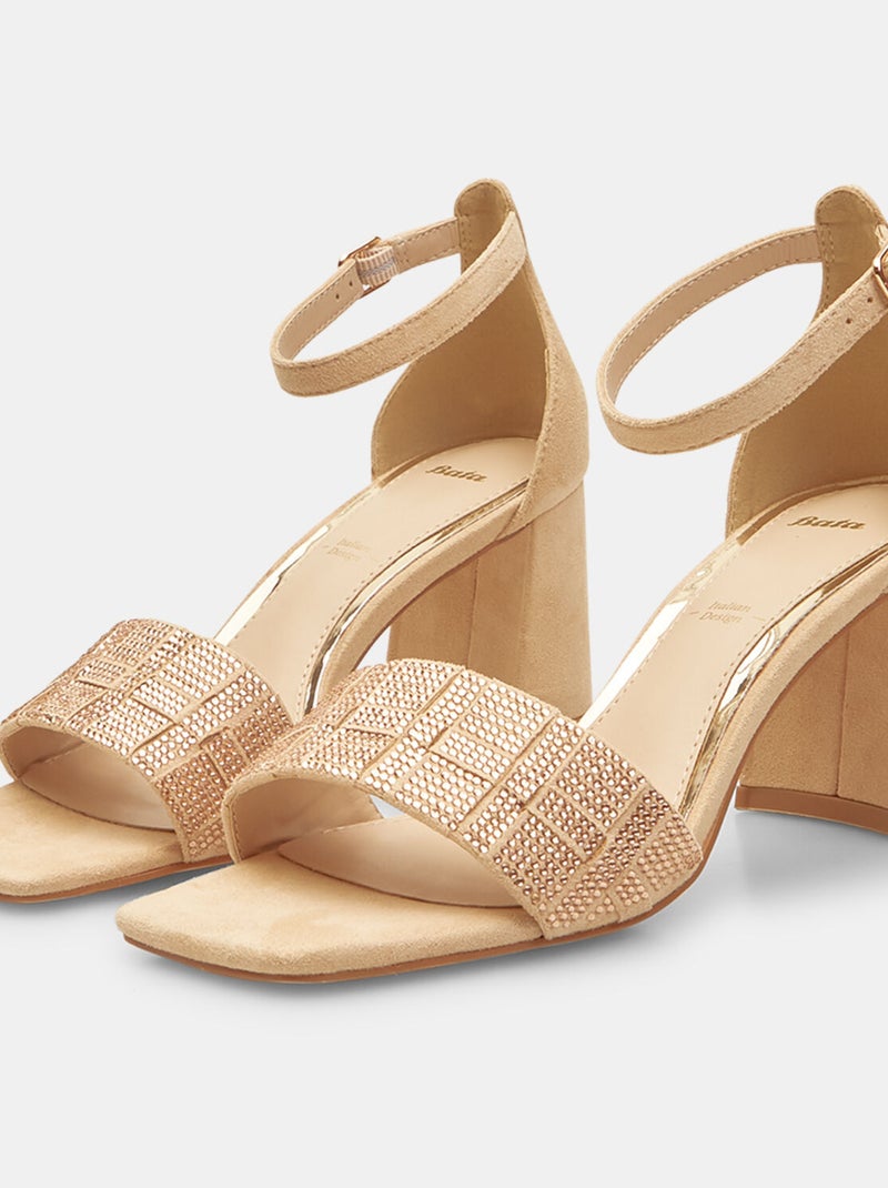 Sandales avec talon et strass BATA Rose - Kiabi