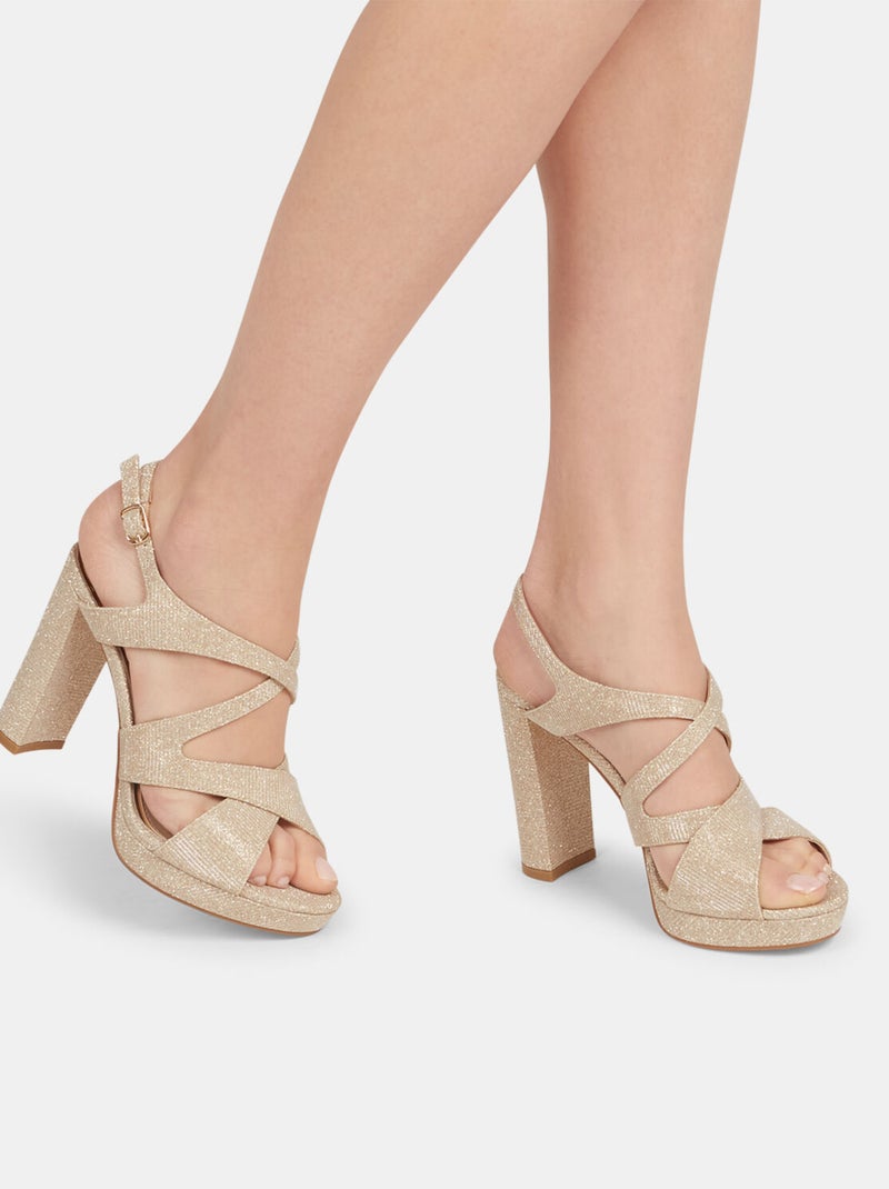 Sandales avec talon haut BATA Beige - Kiabi