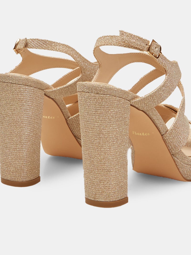 Sandales avec talon haut BATA Beige - Kiabi