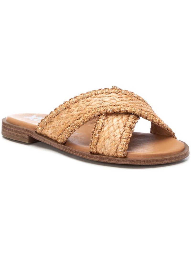 Sandales basses à enfiler Camel - Kiabi