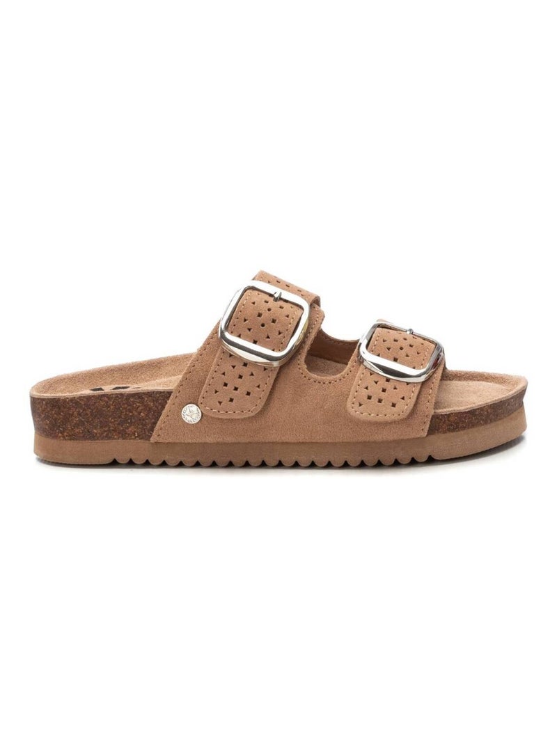 Sandales basses à enfiler Camel - Kiabi