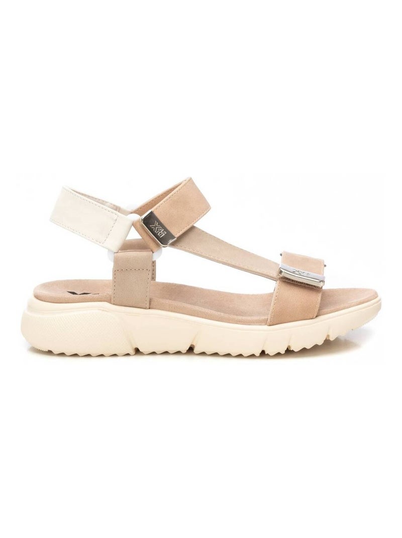 Sandales basses à scratch Beige - Kiabi