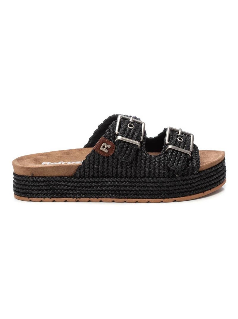 Sandales basses avec boucle Noir - Kiabi