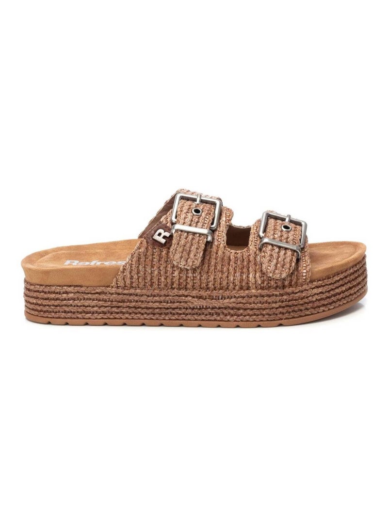 Sandales basses avec boucle Taupe - Kiabi