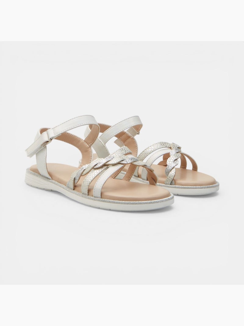 Sandales Bata avec brides croisées Blanc - Kiabi