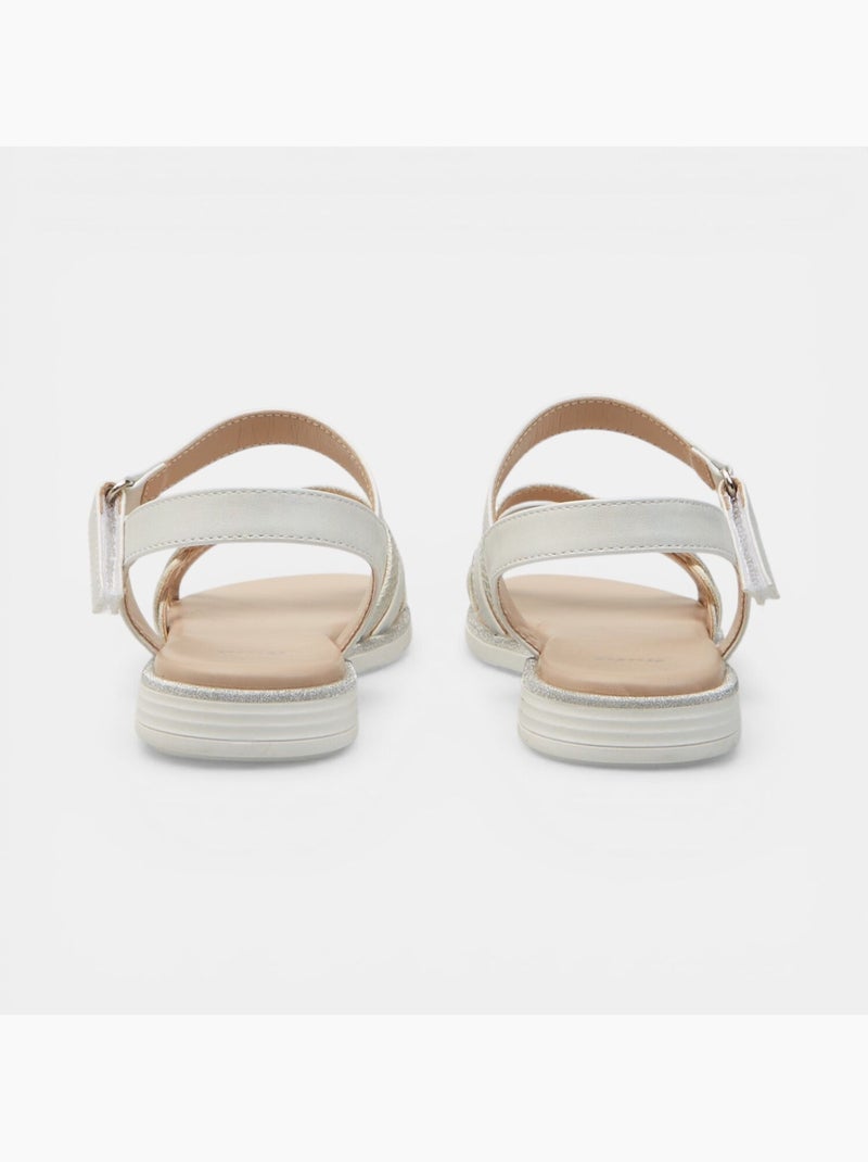 Sandales Bata avec brides croisées Blanc - Kiabi