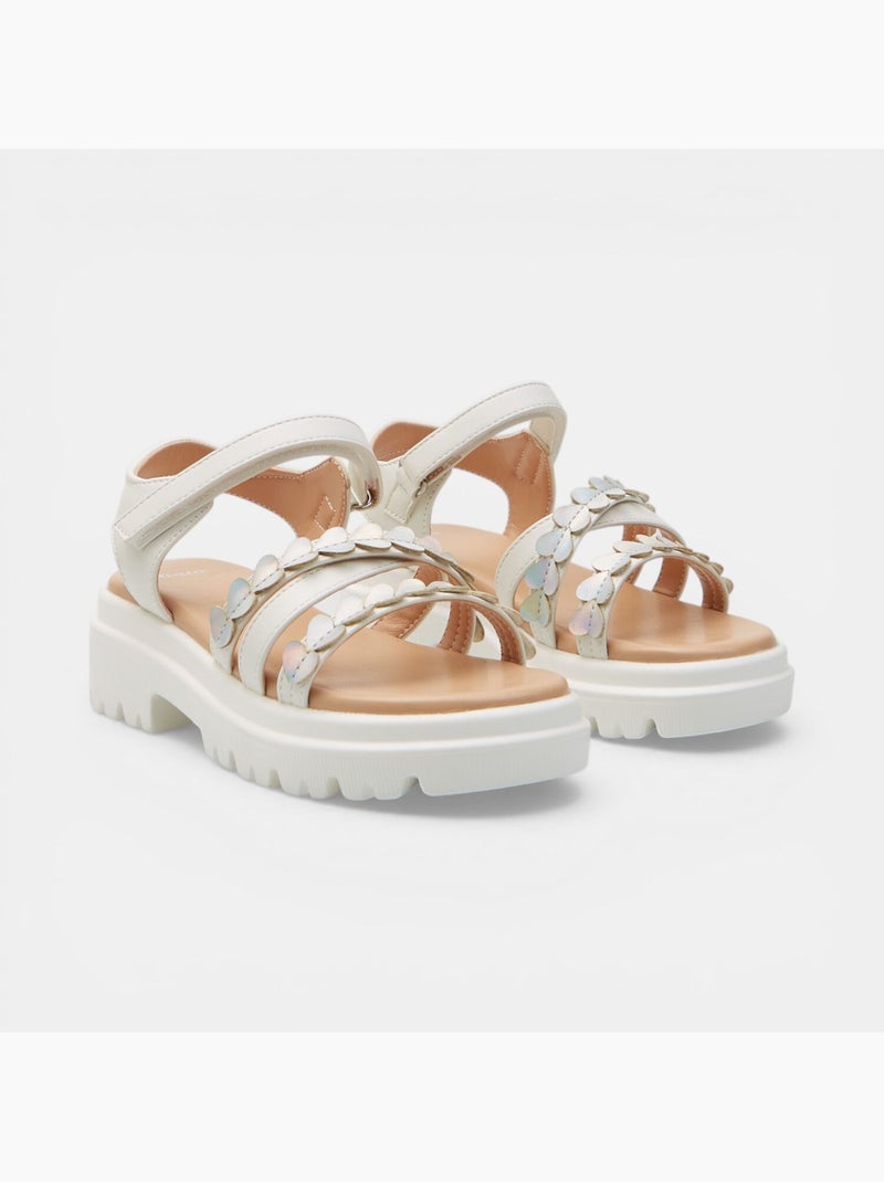 Sandales Bata avec brides croisées Blanc - Kiabi