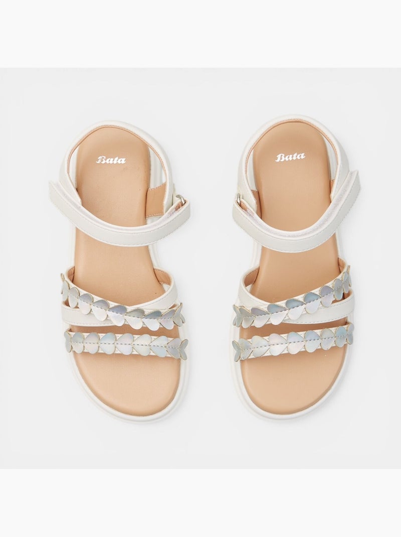Sandales Bata avec brides croisées Blanc - Kiabi
