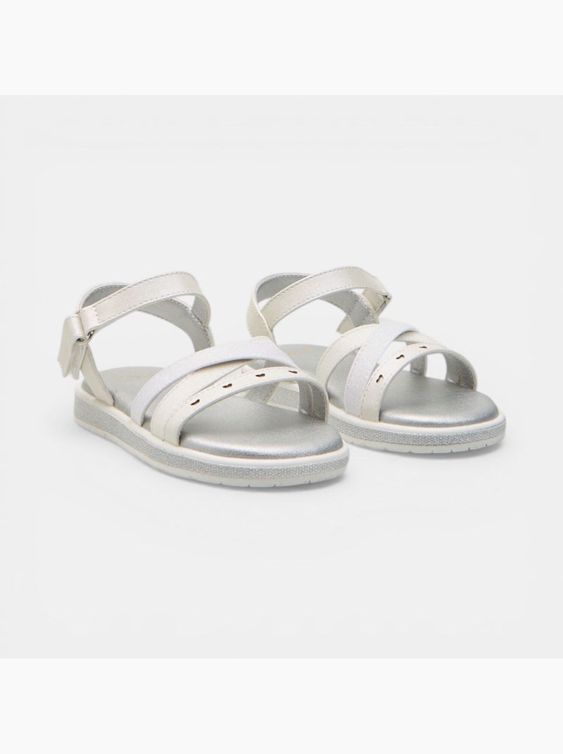 Sandales Bata avec brides croisées Blanc - Kiabi