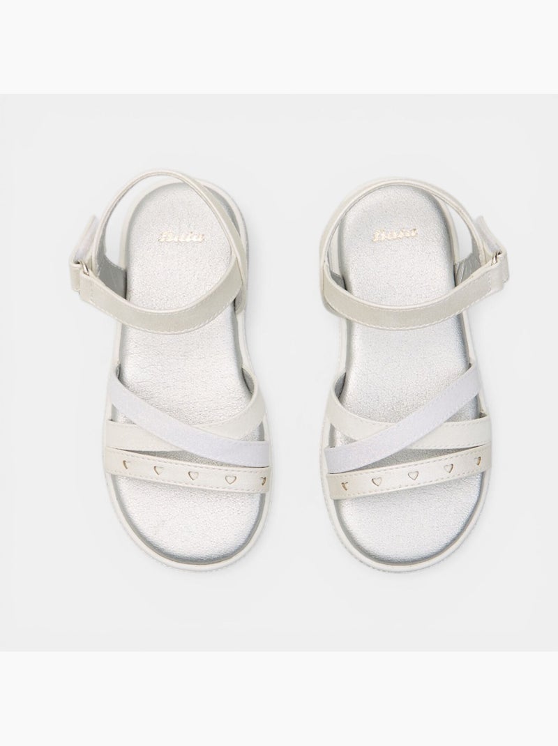 Sandales Bata avec brides croisées Blanc - Kiabi