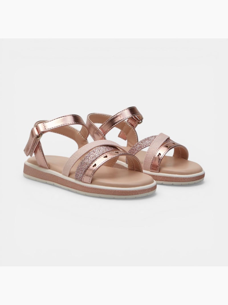 Sandales Bata avec brides croisées Rose - Kiabi