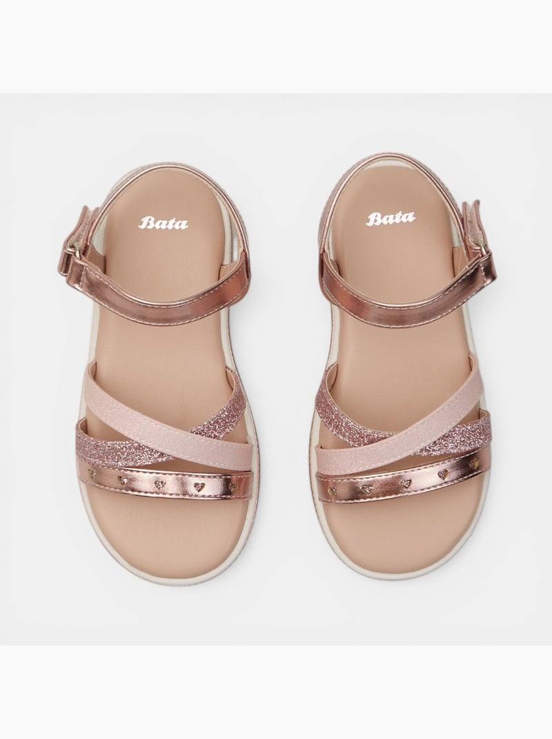 Sandales Bata avec brides croisées Rose - Kiabi