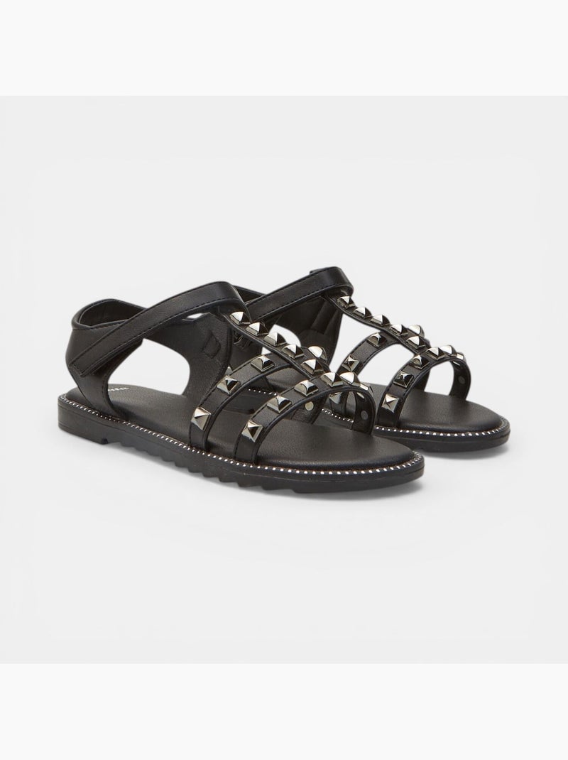 Sandales Bata avec clous Noir - Kiabi